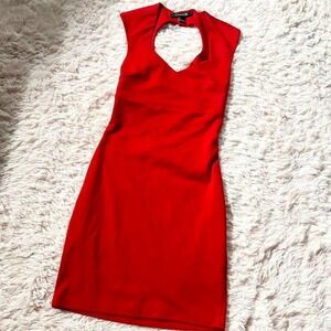 Red Hot Y2K Sexy Madam Dom Bondage Mysterious Powerful Open Back Bodycon Dress